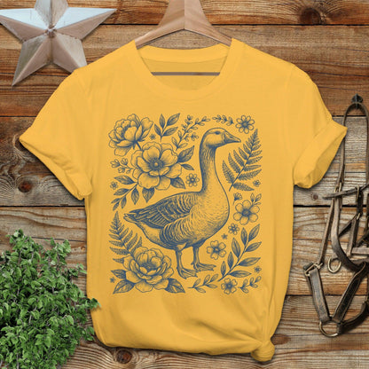 Botanical Goose Illustration Softstyle Tee