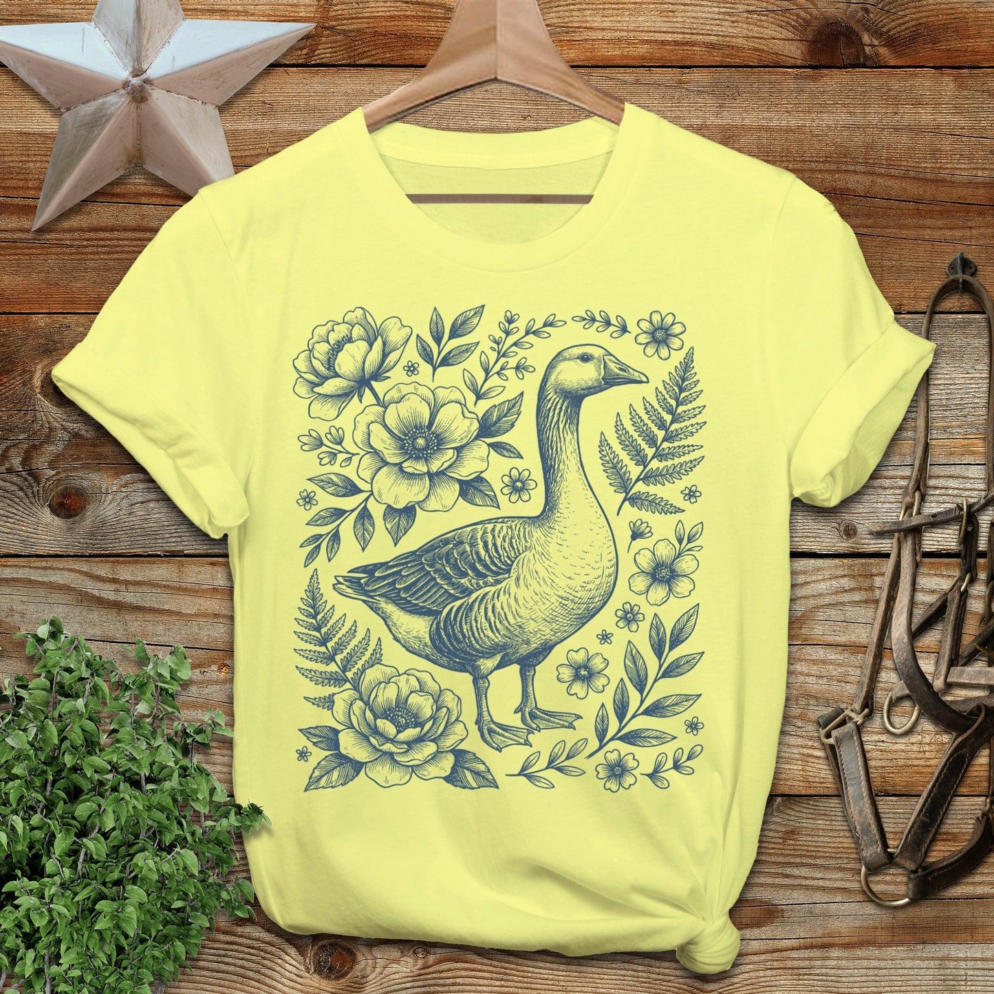 Botanical Goose Illustration Softstyle Tee