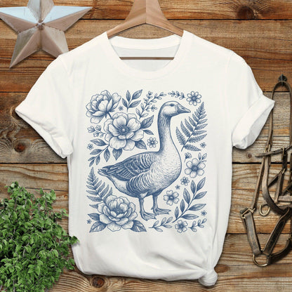 Botanical Goose Illustration Softstyle Tee
