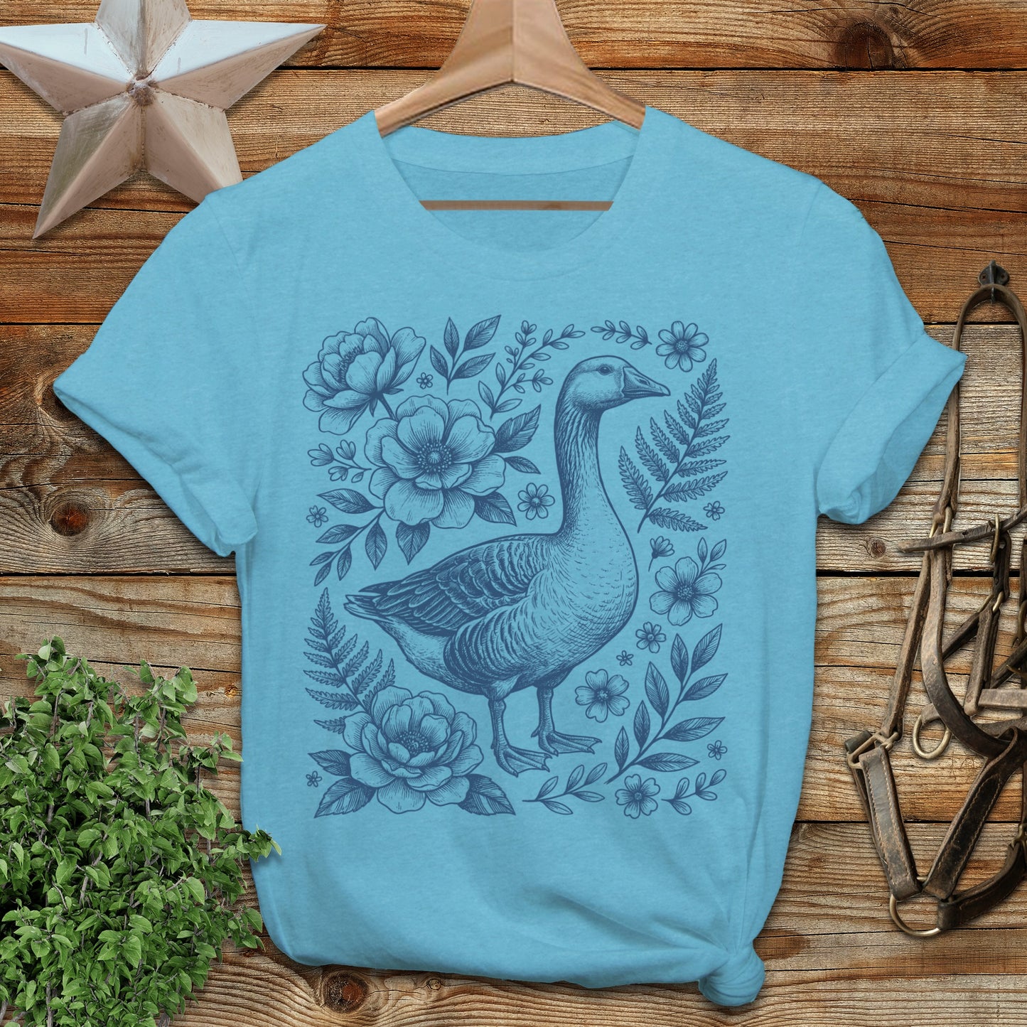 Botanical Goose Illustration Softstyle Tee