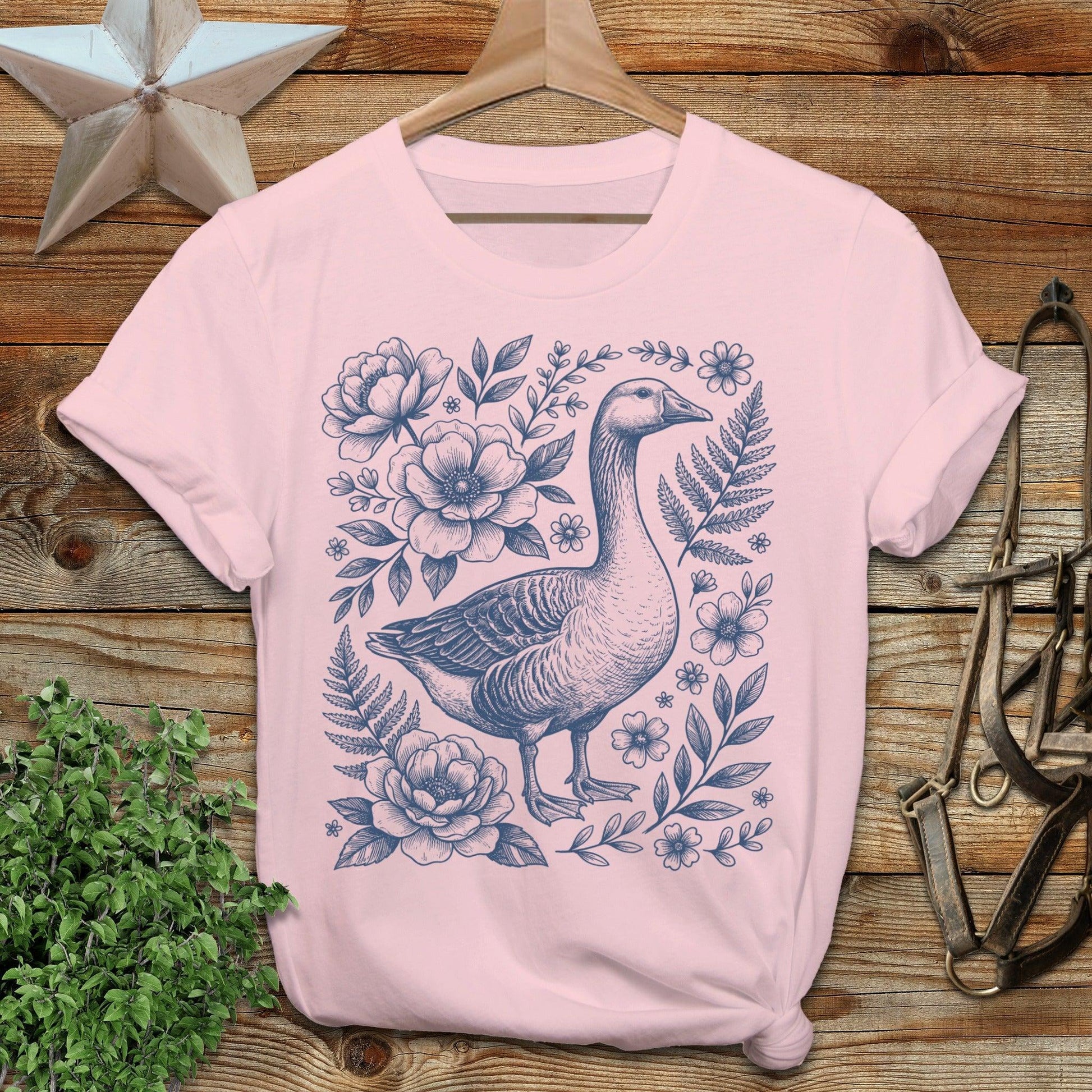 Botanical Goose Illustration T-Shirt