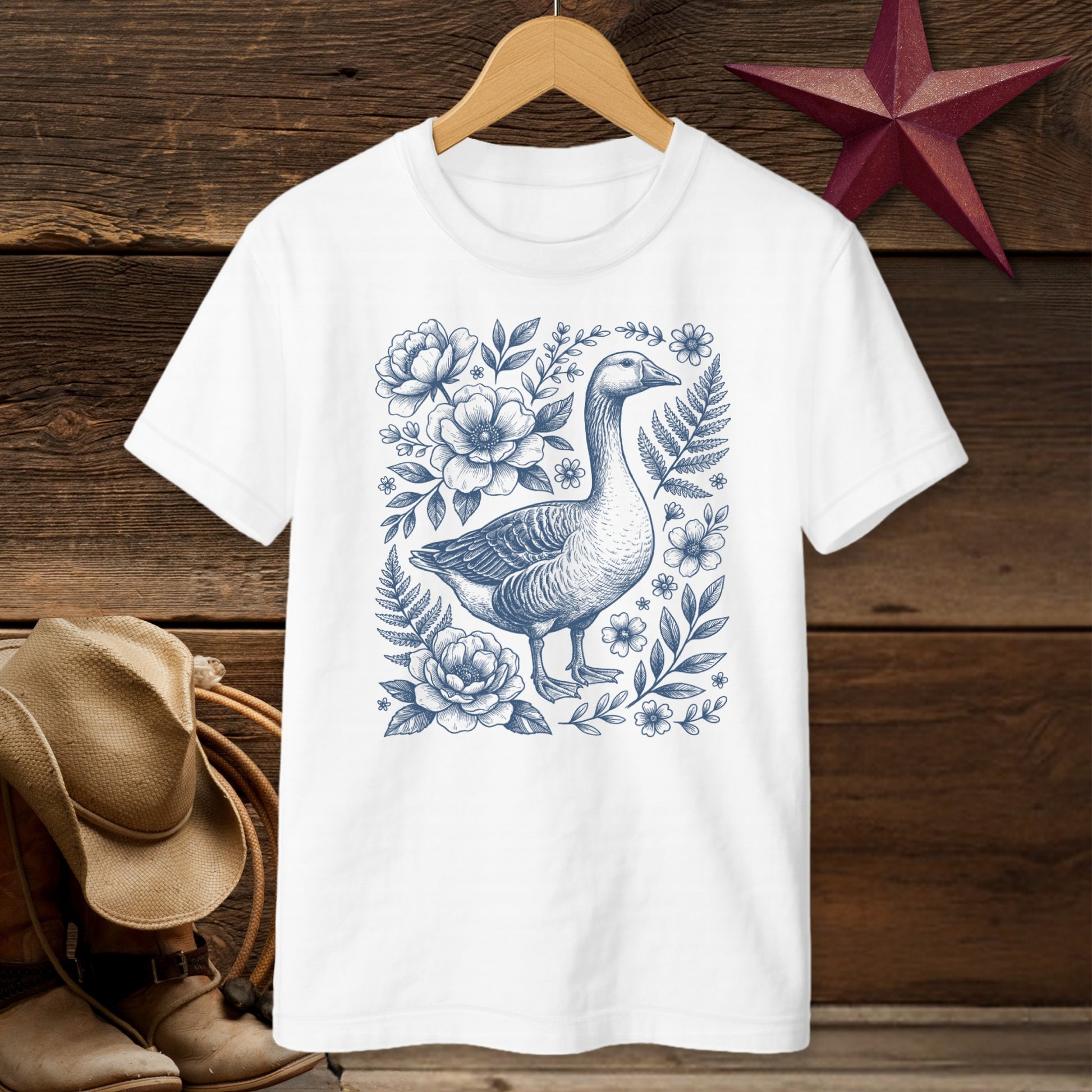 Botanical Goose Illustration T-Shirt (Youth)