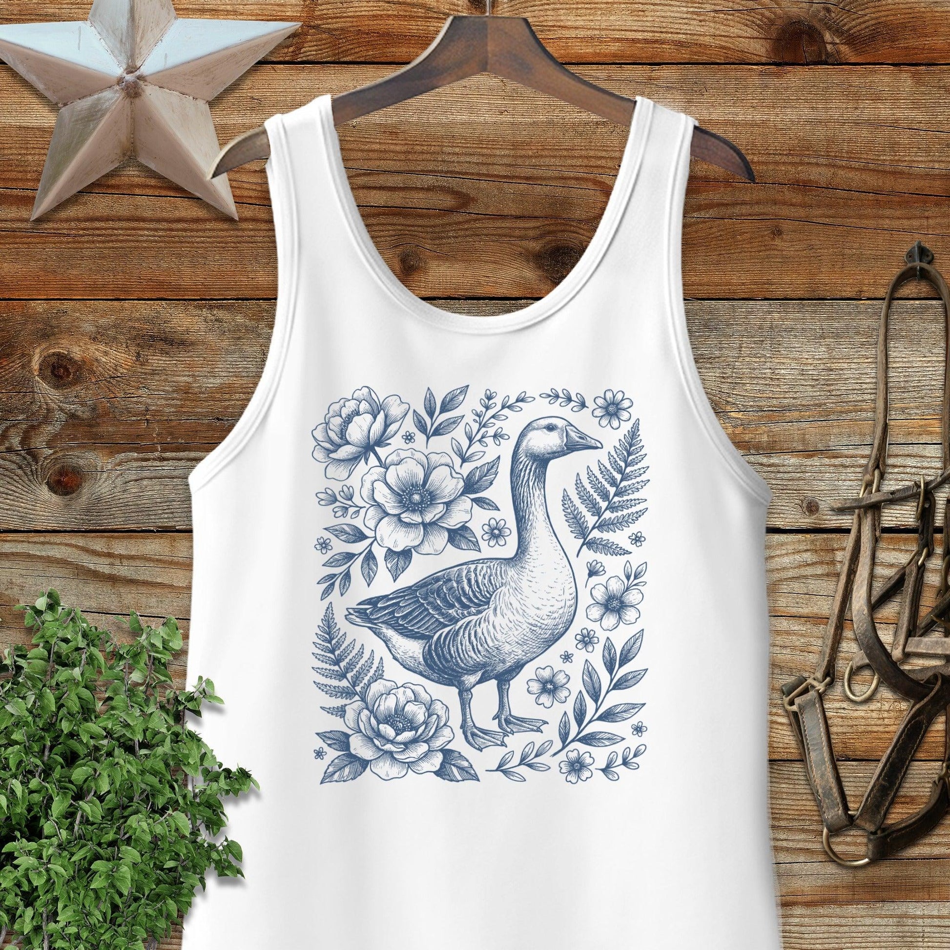 Botanical Goose Illustration Tank Top