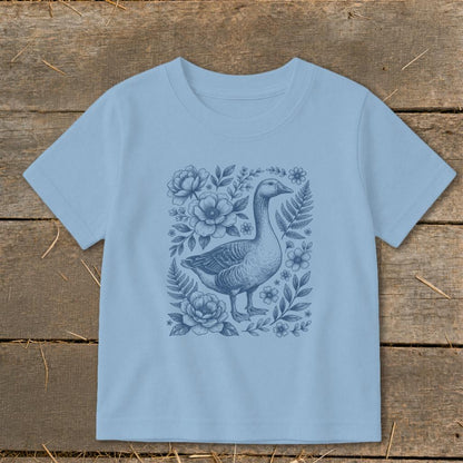 Botanical Goose Illustration Toddler Tee