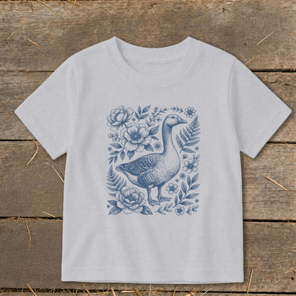Botanical Goose Illustration Toddler Tee