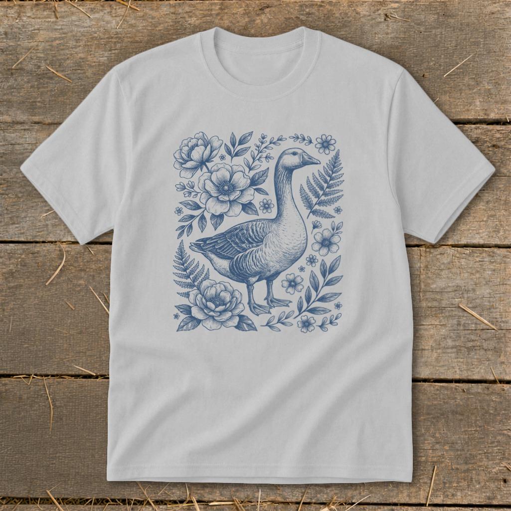 Botanical Goose Illustration Youth Tee