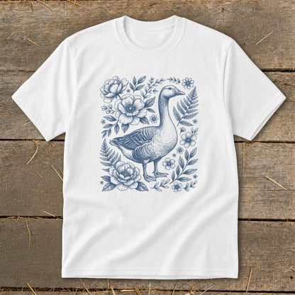 Botanical Goose Illustration Youth Tee