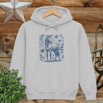 Botanical Horse Illustration Hoodie
