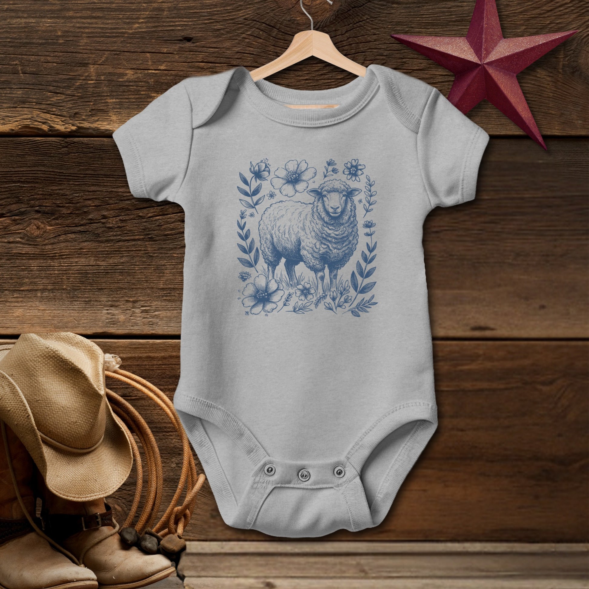 Botanical Sheep Illustration Bodysuit (Baby)