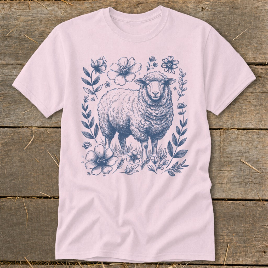 Botanical Sheep Illustration Classic Tee