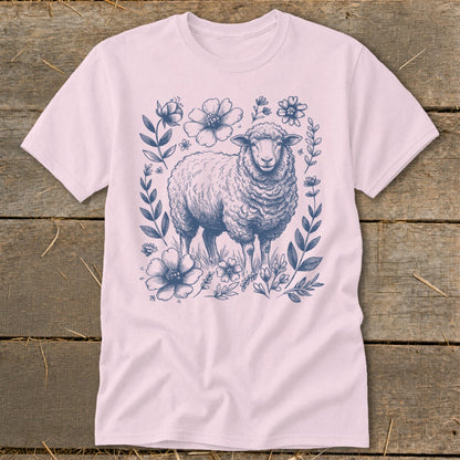 Botanical Sheep Illustration Classic Tee