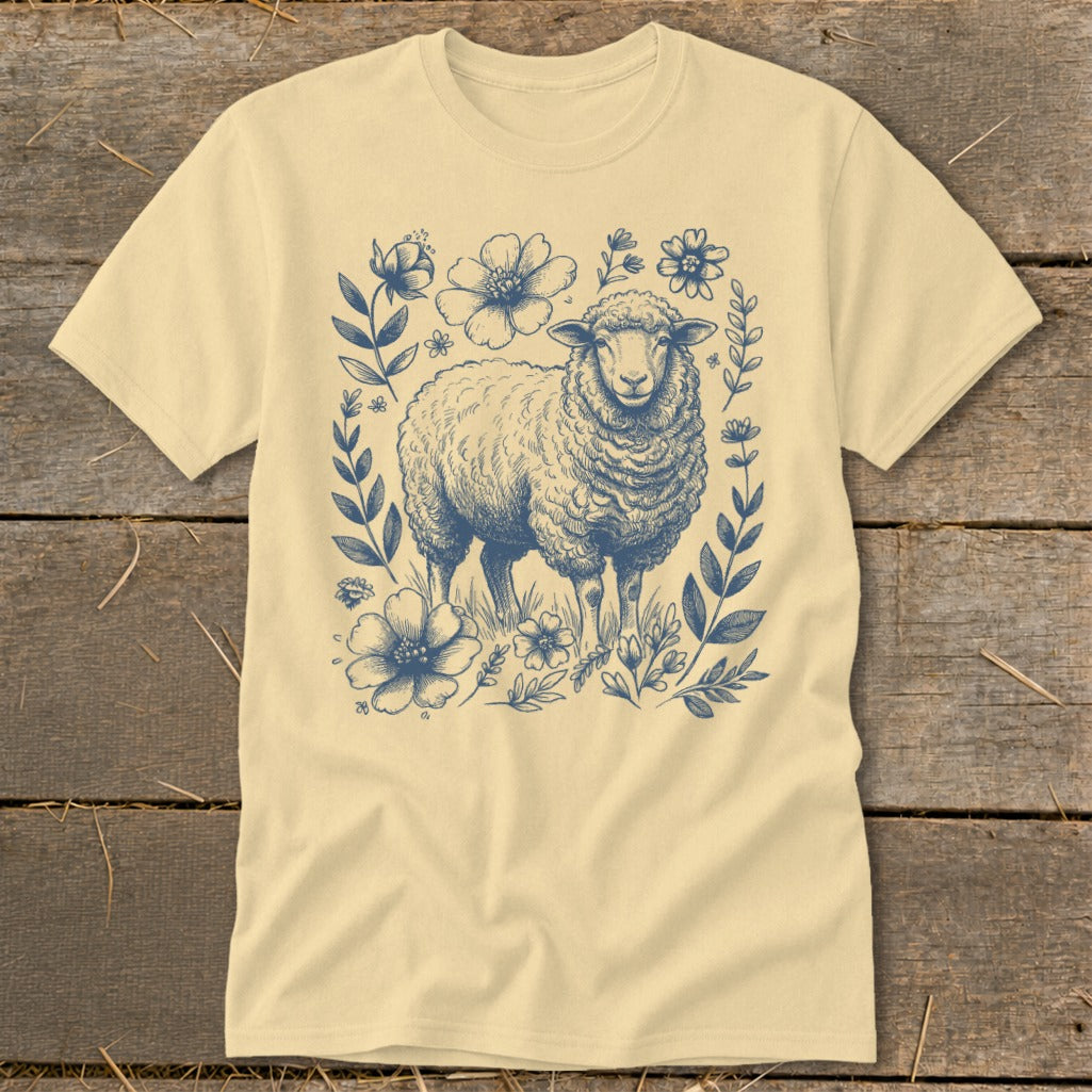 Botanical Sheep Illustration Classic Tee