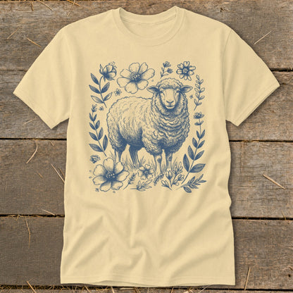 Botanical Sheep Illustration Classic Tee