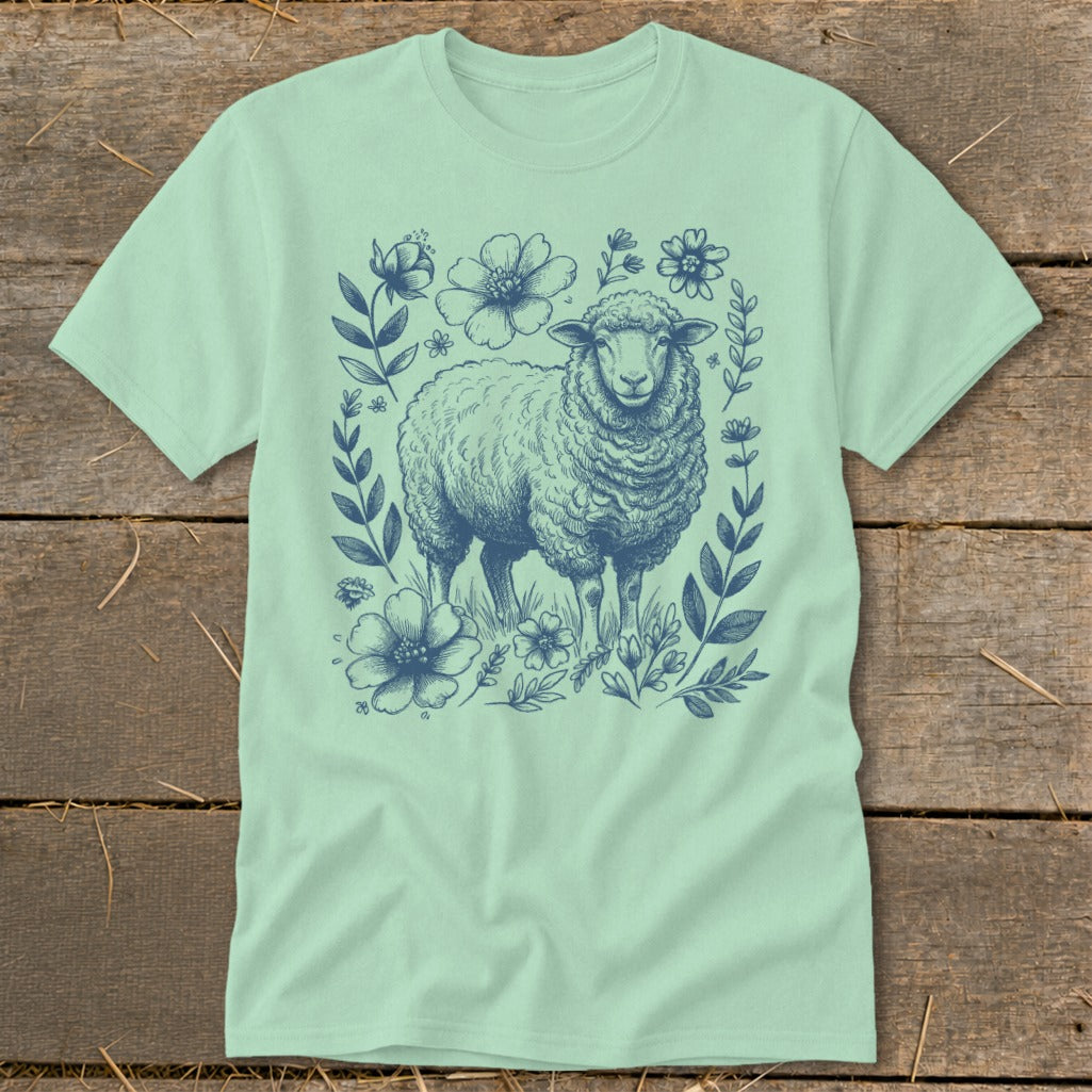 Botanical Sheep Illustration Classic Tee