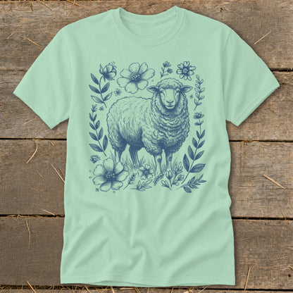 Botanical Sheep Illustration Classic Tee