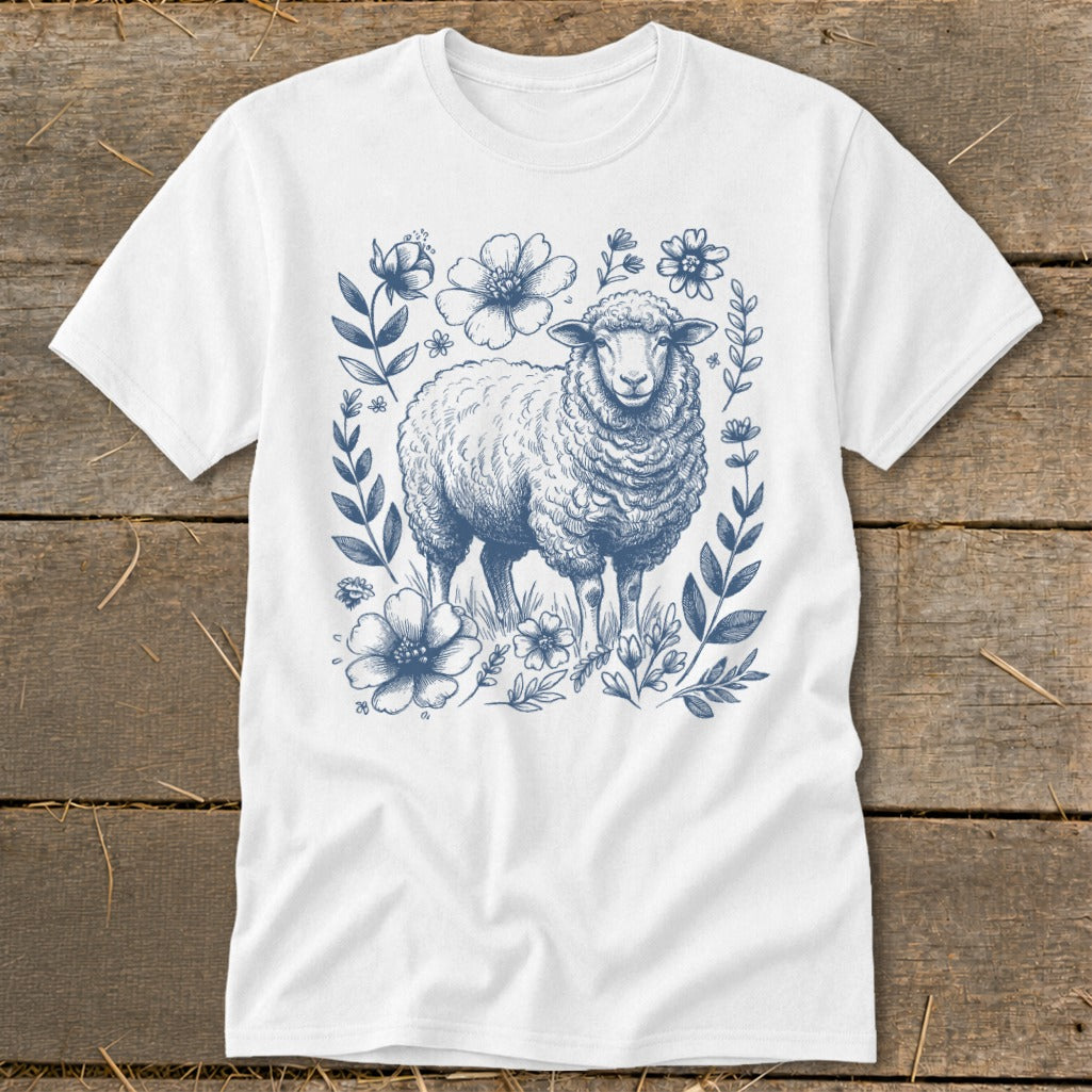 Botanical Sheep Illustration Classic Tee