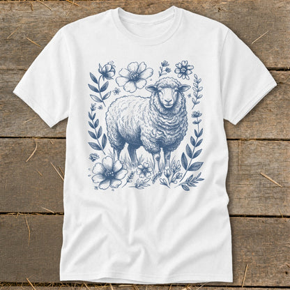 Botanical Sheep Illustration Classic Tee