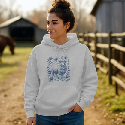 Botanical Sheep Illustration Hoodie