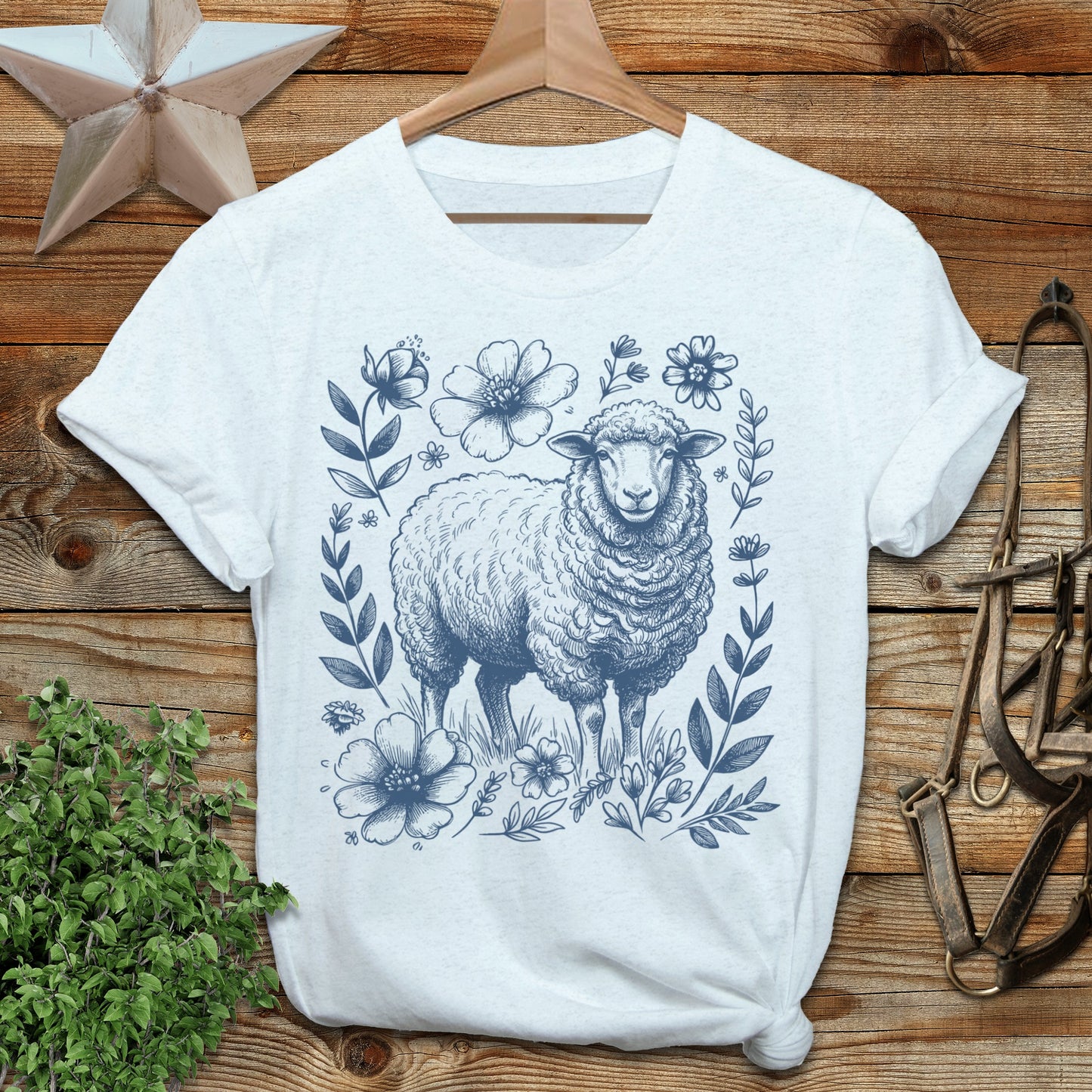 Botanical Sheep Illustration Softstyle Tee
