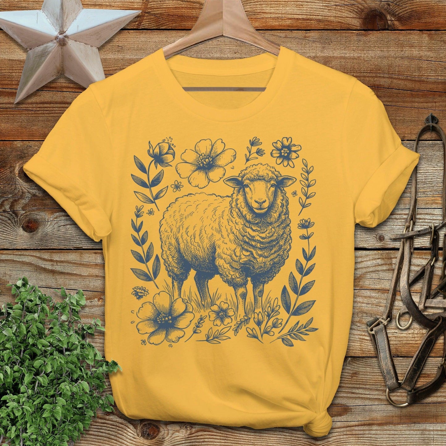 Botanical Sheep Illustration Softstyle Tee