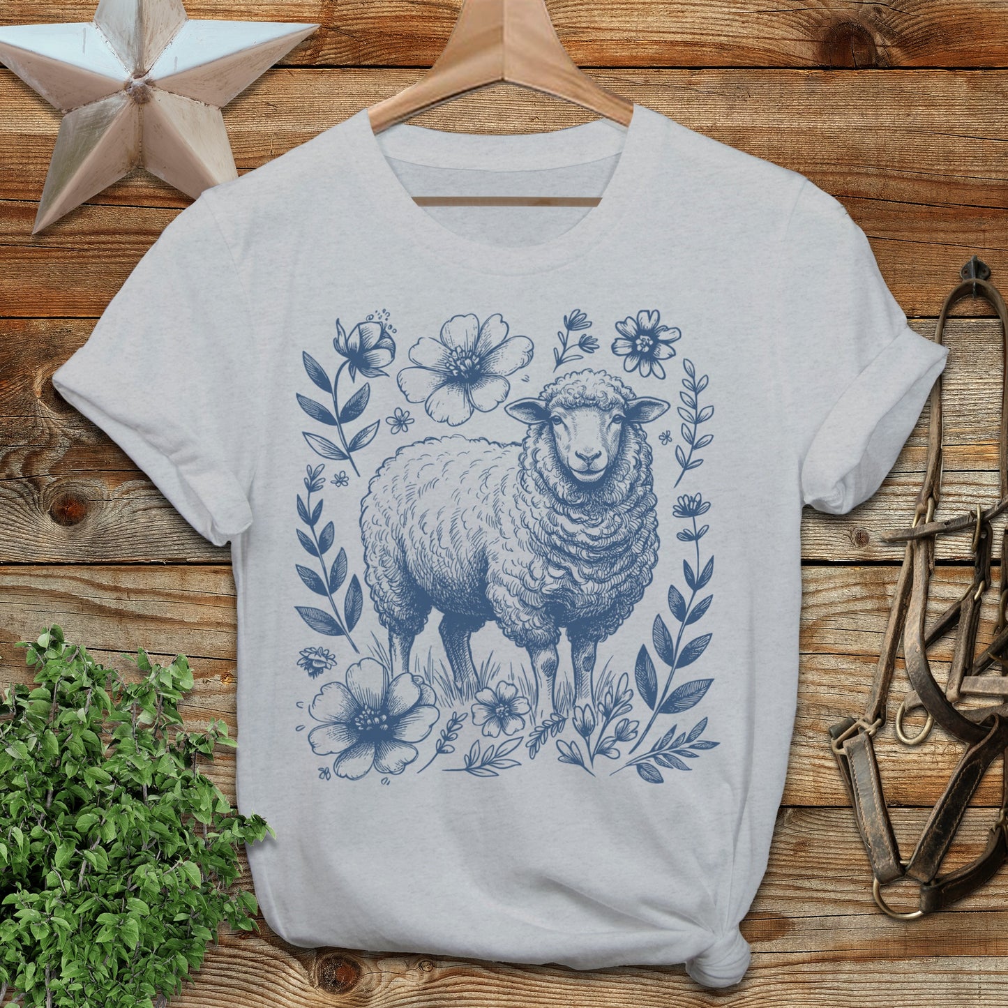 Botanical Sheep Illustration Softstyle Tee