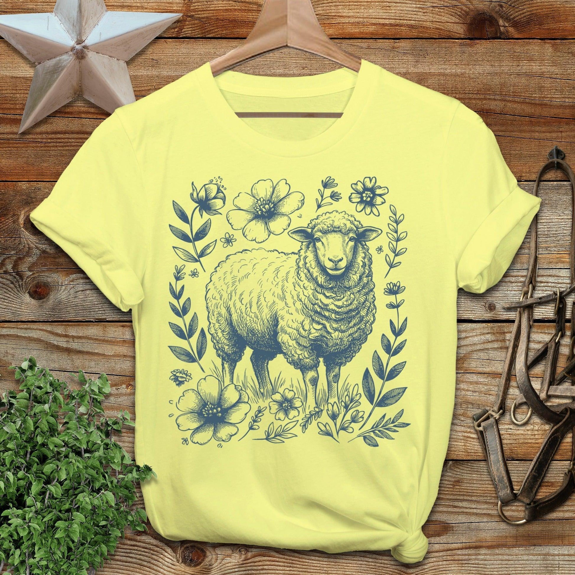 Botanical Sheep Illustration Softstyle Tee