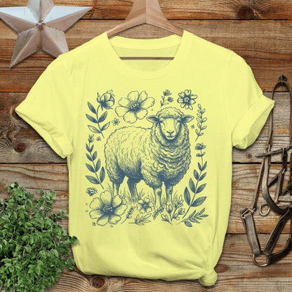 Botanical Sheep Illustration Softstyle Tee