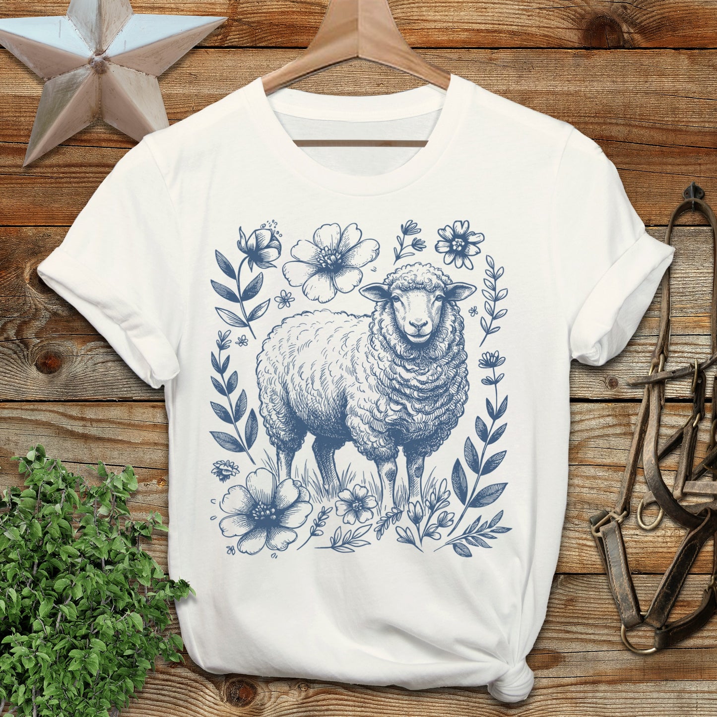 Botanical Sheep Illustration Softstyle Tee