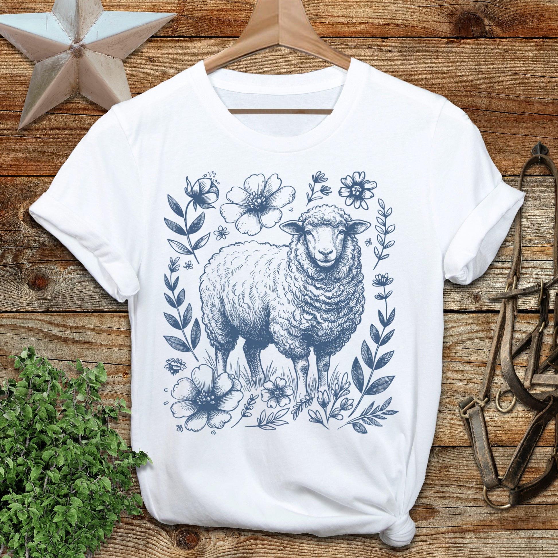 Botanical Sheep Illustration Softstyle Tee