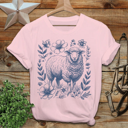 Botanical Sheep Illustration Softstyle Tee