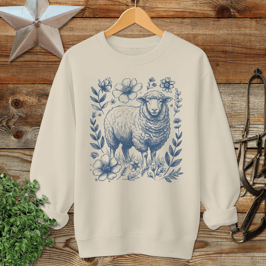 Botanical Sheep Illustration Sweatshirt