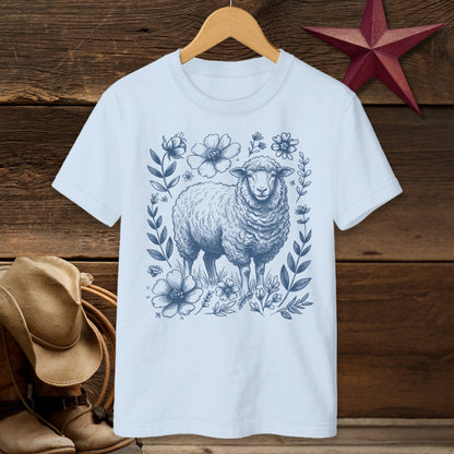 Botanical Sheep Illustration T-Shirt (Youth)
