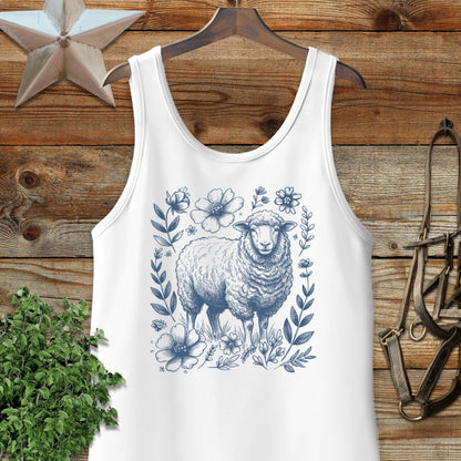 Botanical Sheep Illustration Tank Top