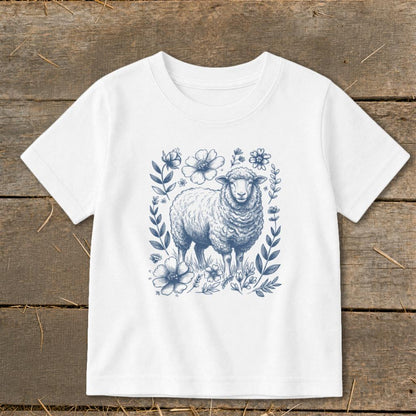 Botanical Sheep Illustration Toddler Tee