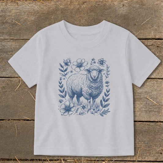 Botanical Sheep Illustration Toddler Tee
