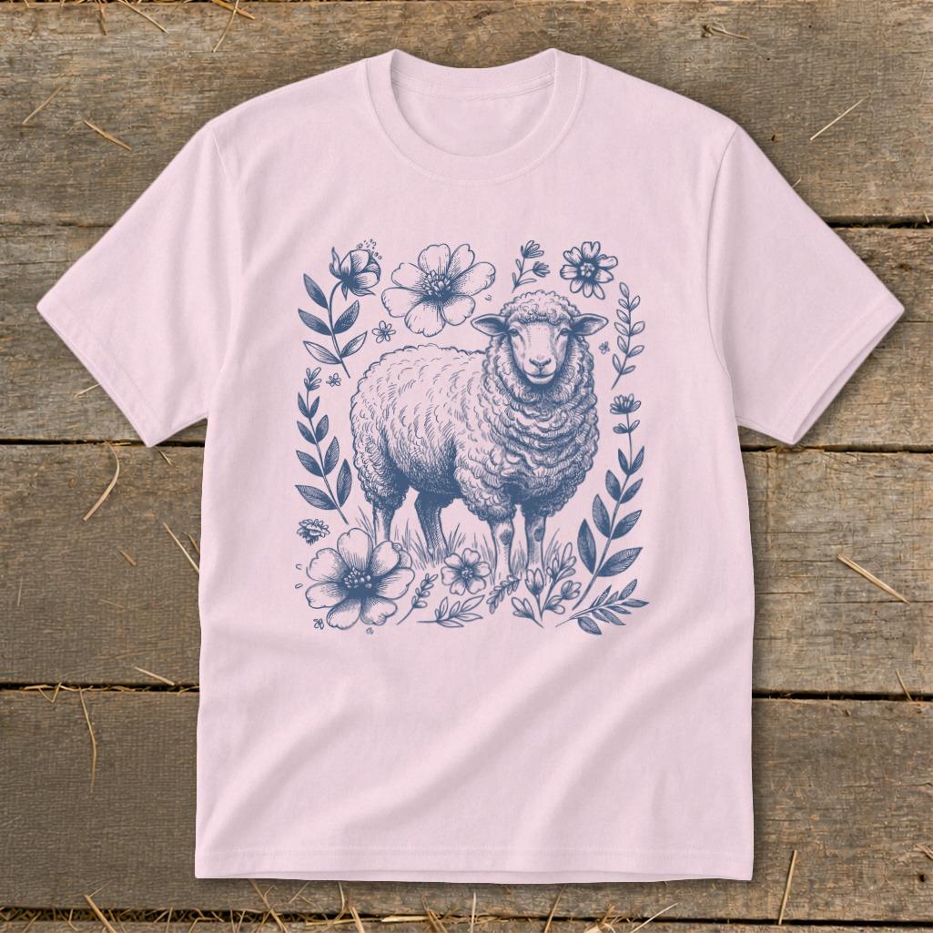 Botanical Sheep Illustration Youth Tee