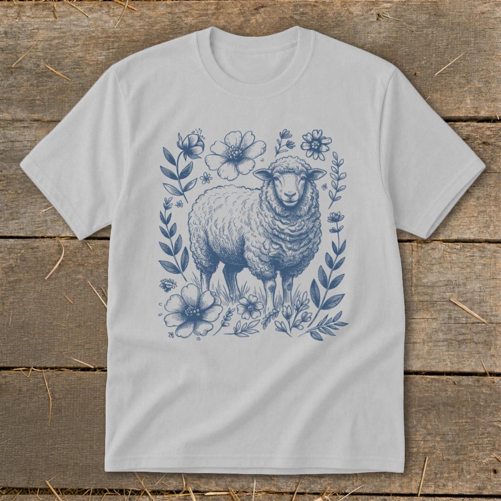 Botanical Sheep Illustration Youth Tee