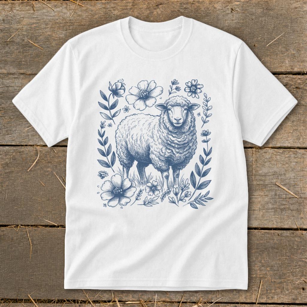 Botanical Sheep Illustration Youth Tee