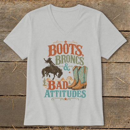 Broncs & Bad Attitudes V-neck