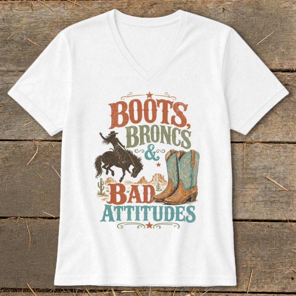 Broncs & Bad Attitudes V-neck