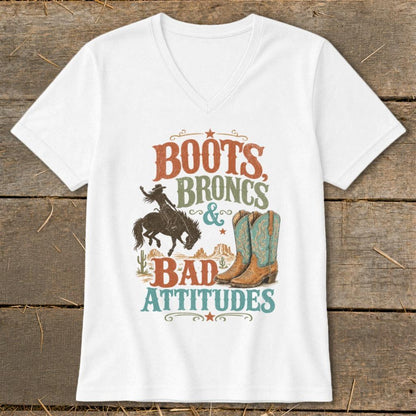 Broncs & Bad Attitudes V-neck