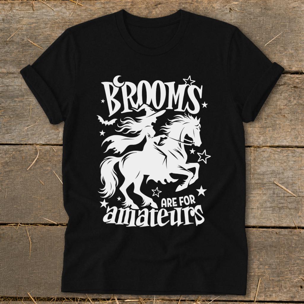 Brooms Are For Amateurs Softstyle Tee - Black