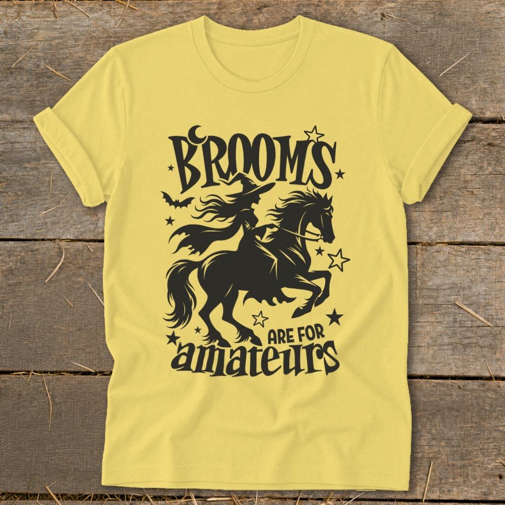 Brooms Are For Amateurs Softstyle Tee - Maize Yellow