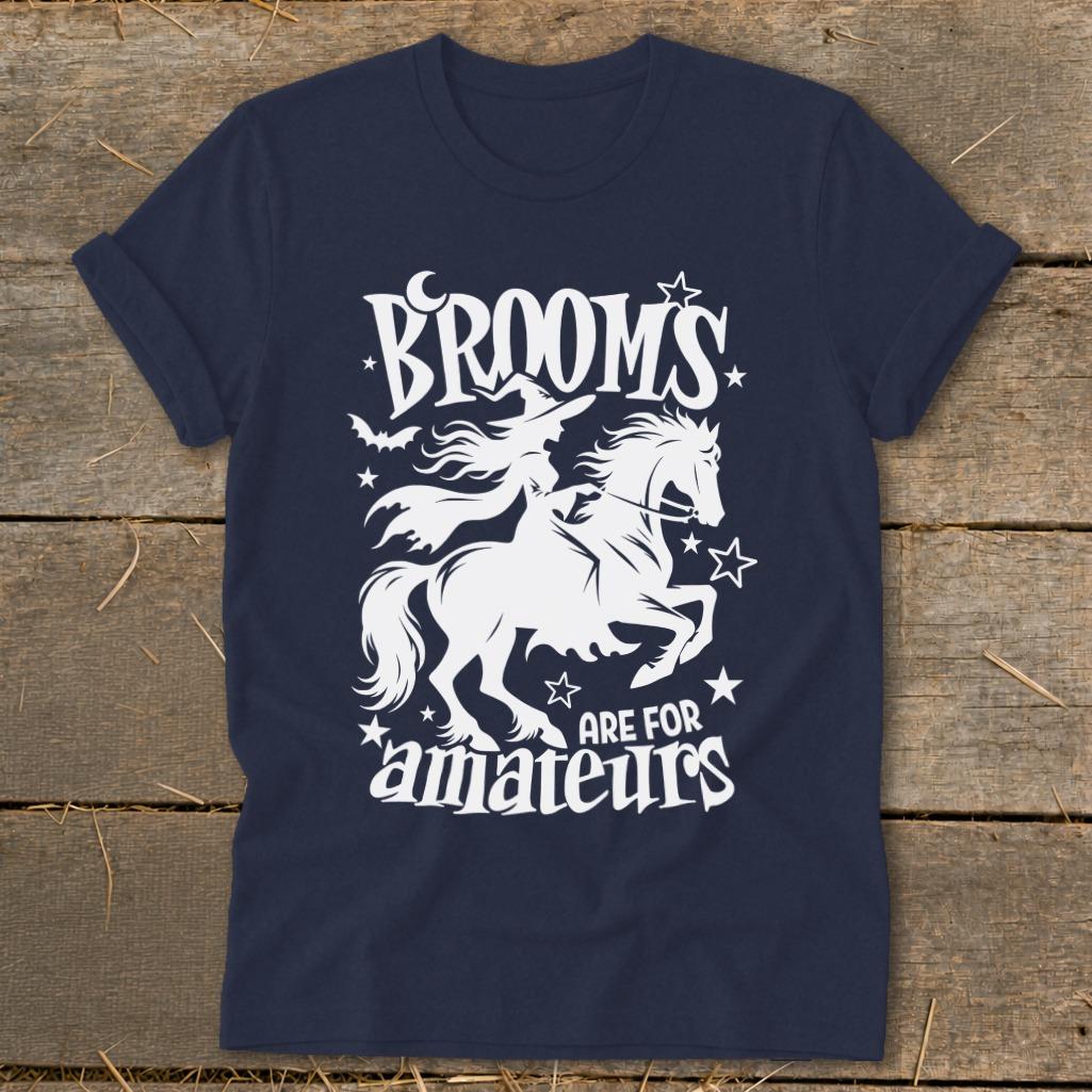 Brooms Are For Amateurs Softstyle Tee - Navy
