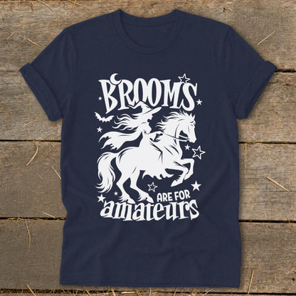 Brooms Are For Amateurs Softstyle Tee - Navy