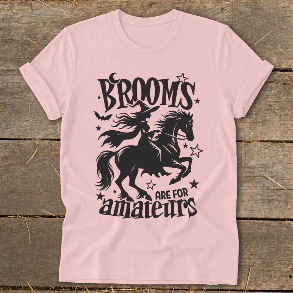 Brooms Are For Amateurs Softstyle Tee - Pink