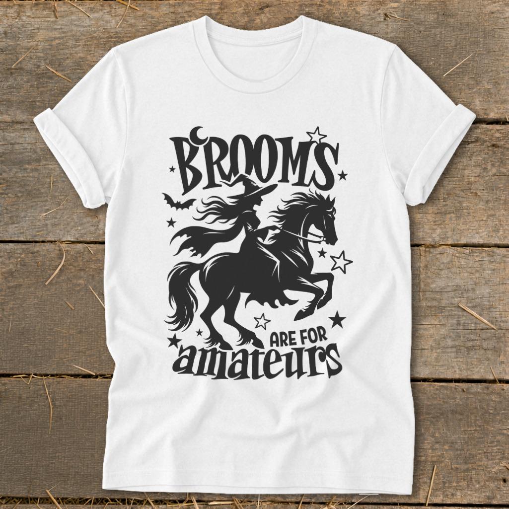 Brooms Are For Amateurs Softstyle Tee - White