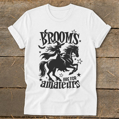 Brooms Are For Amateurs Softstyle Tee - White