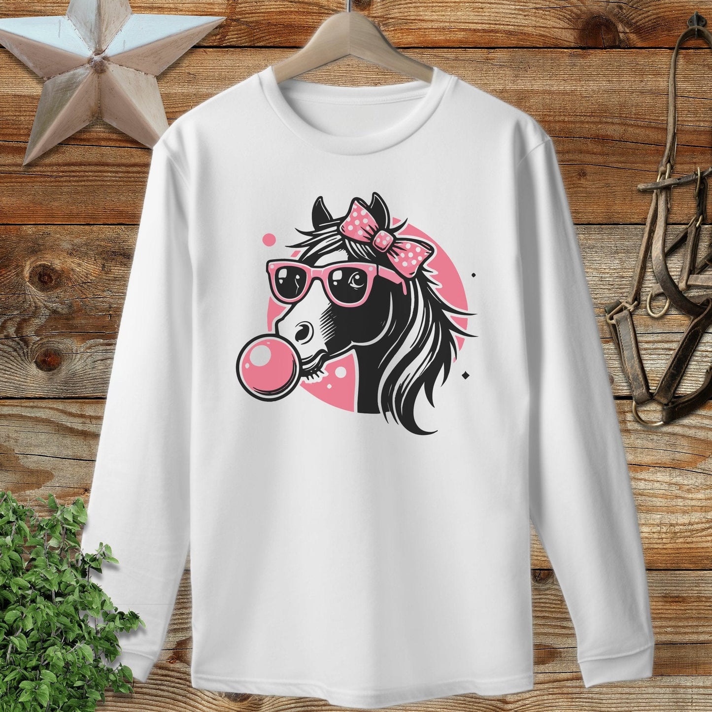 Bubble Gum Horse Long Sleeve Tee
