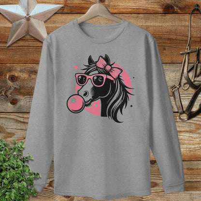Bubble Gum Horse Long Sleeve Tee
